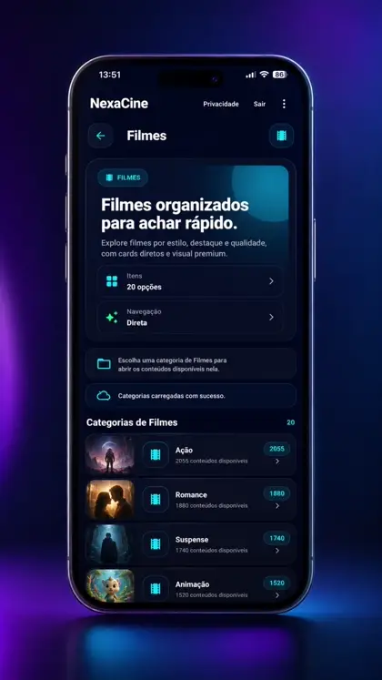 NexaCine mobile interface visual from demo video